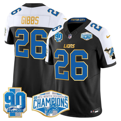 DET 2024 NFC North Division Champions Patch Gold Trim Vapor Limited Jersey - Stitched