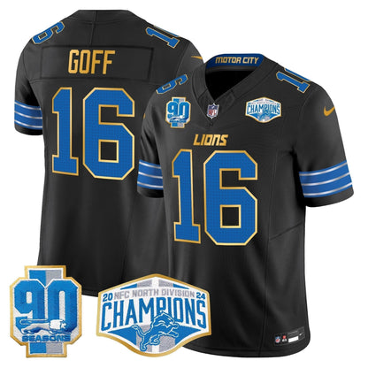 DET 2024 NFC North Division Champions Patch Gold Trim Vapor Limited Jersey - Stitched