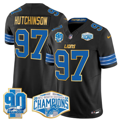 DET 2024 NFC North Division Champions Patch Gold Trim Vapor Limited Jersey - Stitched