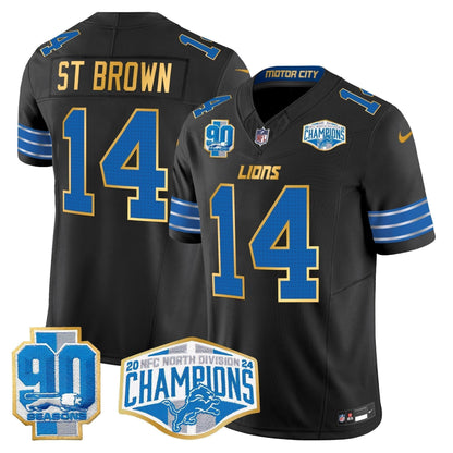 DET 2024 NFC North Division Champions Patch Gold Trim Vapor Limited Jersey - Stitched