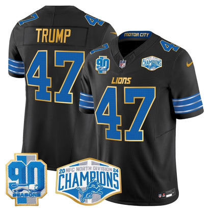 DET 2024 NFC North Division Champions Patch Gold Trim Vapor Limited Jersey - Stitched