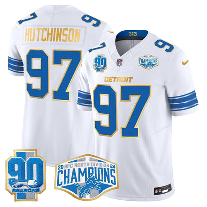 DET 2024 NFC North Division Champions Patch Gold Trim Vapor Limited Jersey - Stitched