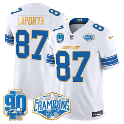 DET 2024 NFC North Division Champions Patch Gold Trim Vapor Limited Jersey - Stitched