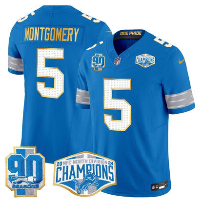 DET 2024 NFC North Division Champions Patch Gold Trim Vapor Limited Jersey - Stitched