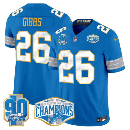 DET 2024 NFC North Division Champions Patch Gold Trim Vapor Limited Jersey - Stitched