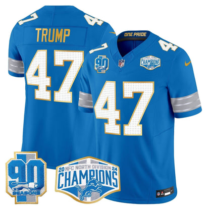 DET 2024 NFC North Division Champions Patch Gold Trim Vapor Limited Jersey - Stitched