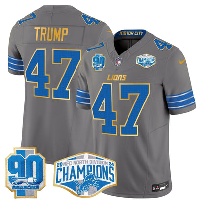 DET 2024 NFC North Division Champions Patch Gold Trim Vapor Limited Jersey - Stitched