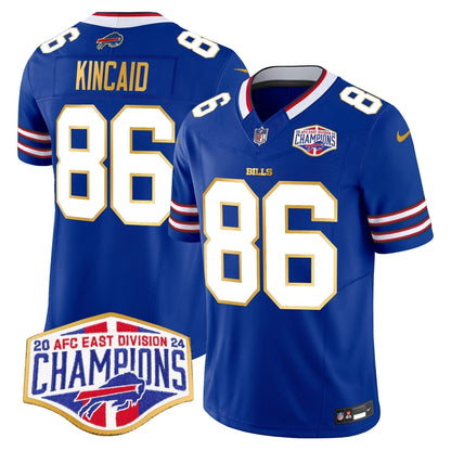 Bills 2024 AFC East Division Champions Gold Trim Vapor Limited Jersey - Stitched