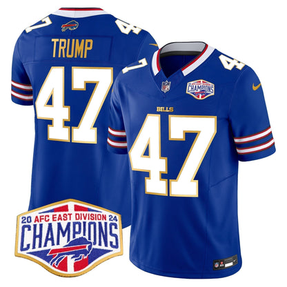 Bills 2024 AFC East Division Champions Gold Trim Vapor Limited Jersey - Stitched