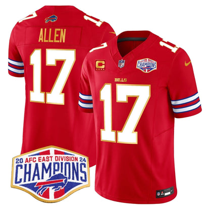 Bills 2024 AFC East Division Champions Gold Trim Vapor Limited Jersey - Stitched