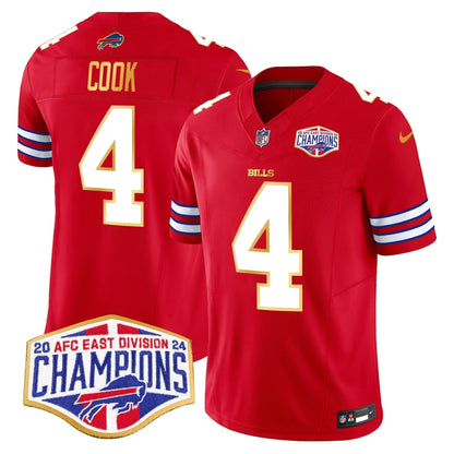 Bills 2024 AFC East Division Champions Gold Trim Vapor Limited Jersey - Stitched