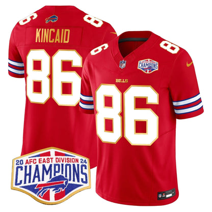 Bills 2024 AFC East Division Champions Gold Trim Vapor Limited Jersey - Stitched