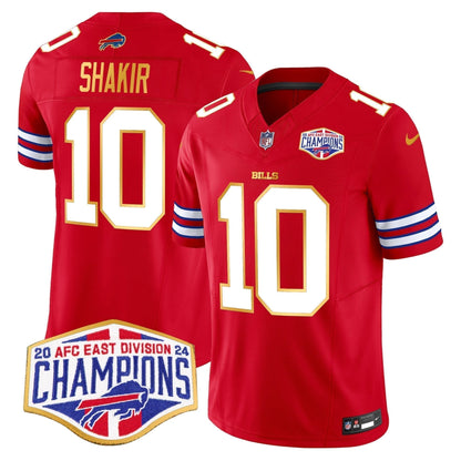 Bills 2024 AFC East Division Champions Gold Trim Vapor Limited Jersey - Stitched