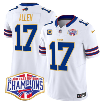 Bills 2024 AFC East Division Champions Gold Trim Vapor Limited Jersey - Stitched