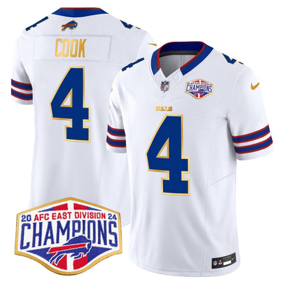 Bills 2024 AFC East Division Champions Gold Trim Vapor Limited Jersey - Stitched