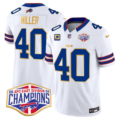 Bills 2024 AFC East Division Champions Gold Trim Vapor Limited Jersey - Stitched