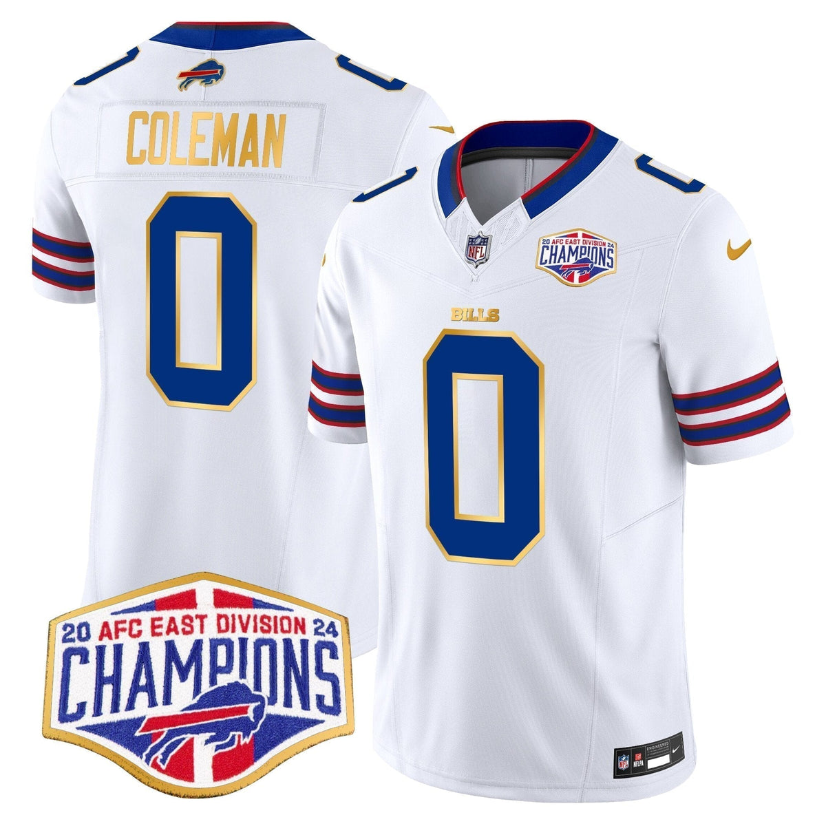Bills 2024 AFC East Division Champions Gold Trim Vapor Limited Jersey - Stitched
