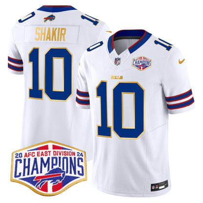 Bills 2024 AFC East Division Champions Gold Trim Vapor Limited Jersey - Stitched