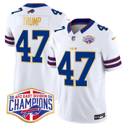 Bills 2024 AFC East Division Champions Gold Trim Vapor Limited Jersey - Stitched