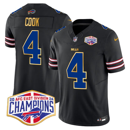 Bills 2024 AFC East Division Champions Gold Trim Vapor Limited Jersey - Stitched