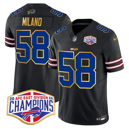 Bills 2024 AFC East Division Champions Gold Trim Vapor Limited Jersey - Stitched