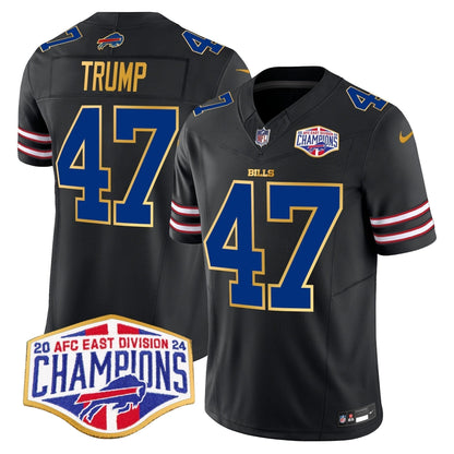 Bills 2024 AFC East Division Champions Gold Trim Vapor Limited Jersey - Stitched