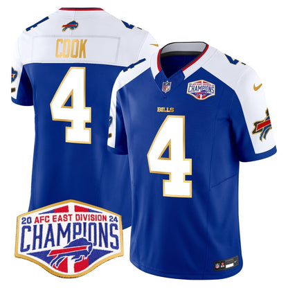 Bills 2024 AFC East Division Champions Gold Trim Vapor Limited Jersey - Stitched