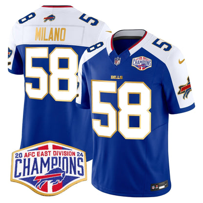 Bills 2024 AFC East Division Champions Gold Trim Vapor Limited Jersey - Stitched
