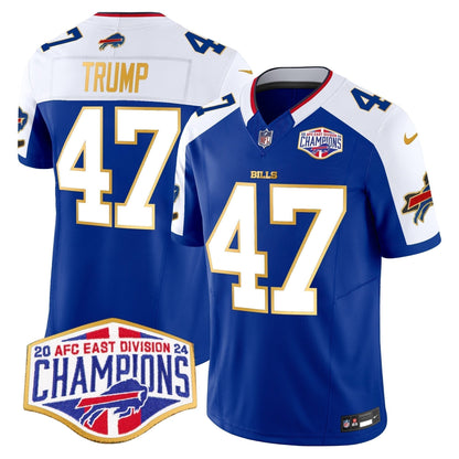Bills 2024 AFC East Division Champions Gold Trim Vapor Limited Jersey - Stitched