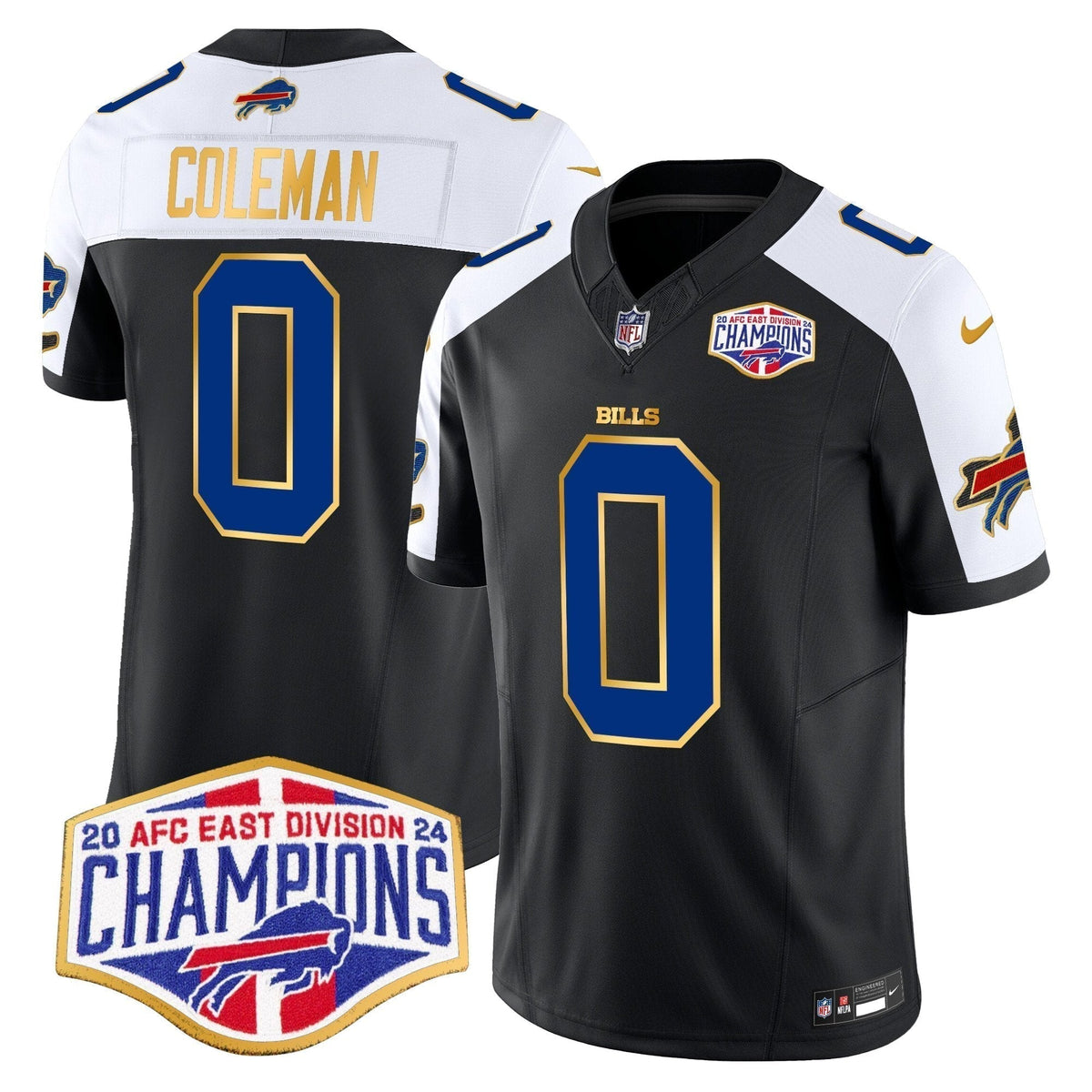 Bills 2024 AFC East Division Champions Gold Trim Vapor Limited Jersey - Stitched