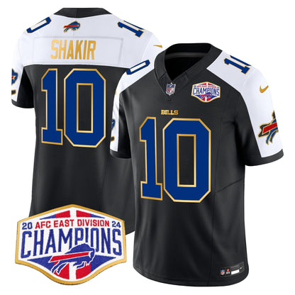 Bills 2024 AFC East Division Champions Gold Trim Vapor Limited Jersey - Stitched