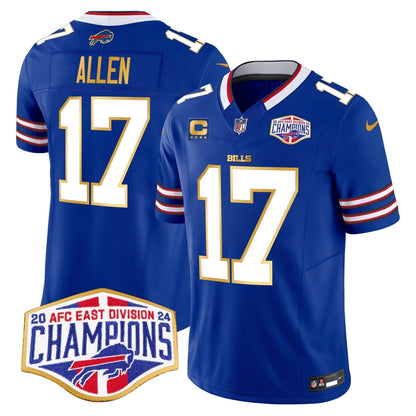 Bills 2024 AFC East Division Champions Gold Trim Vapor Limited Jersey - Stitched