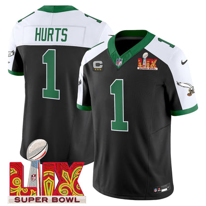 PHI Kelly Green Super Bowl LIX Patch Vapor Limited Jersey - Stitched