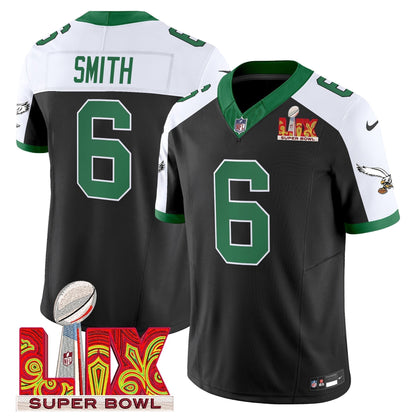 PHI Kelly Green Super Bowl LIX Patch Vapor Limited Jersey - Stitched