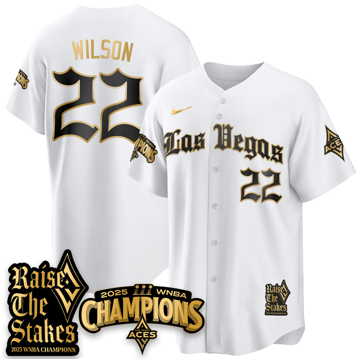 Las Vegas Aces 2025 WNBA Championship Baseball Jersey - Stitched