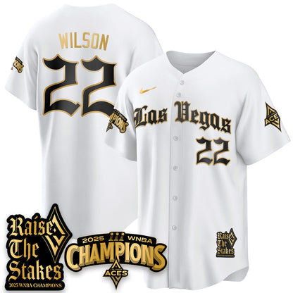 Las Vegas Aces 2025 WNBA Championship Baseball Jersey - Stitched