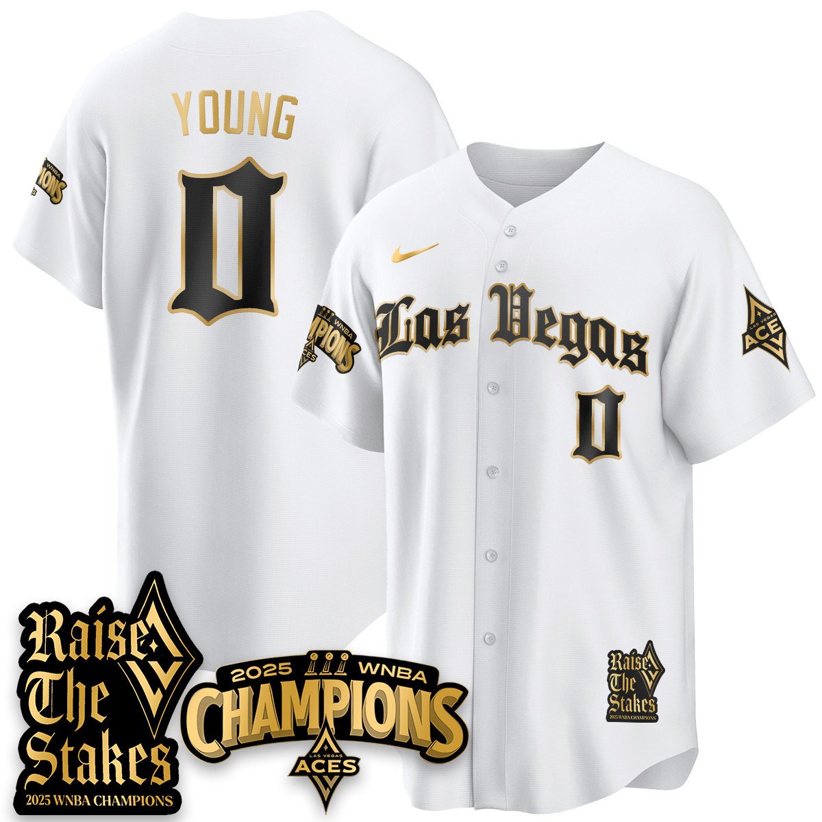 Las Vegas Aces 2025 WNBA Championship Baseball Jersey - Stitched