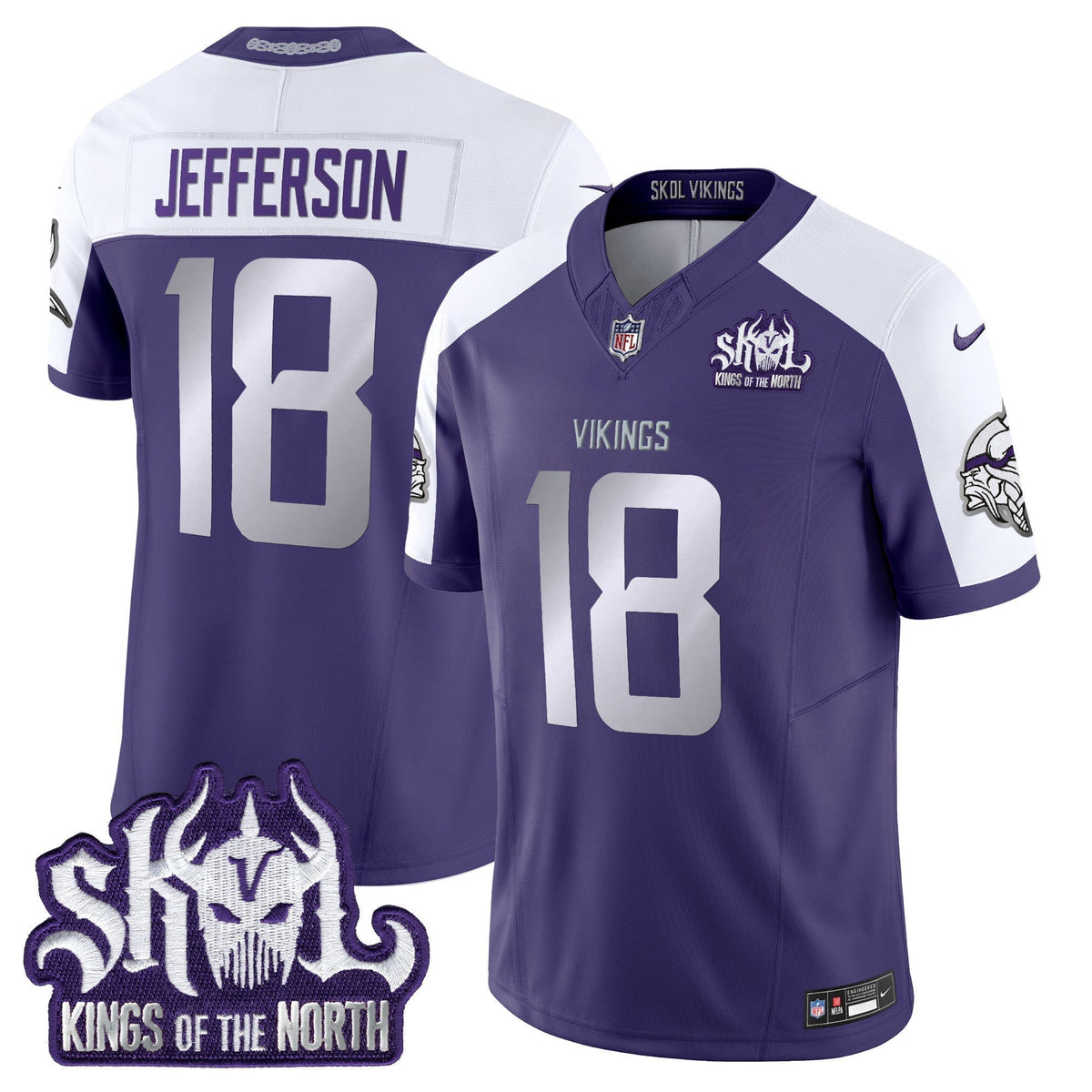 Men's Minnesota Vikings 2025 Winter Warrior Skol Patch Vapor Limited Jersey - All Stitched