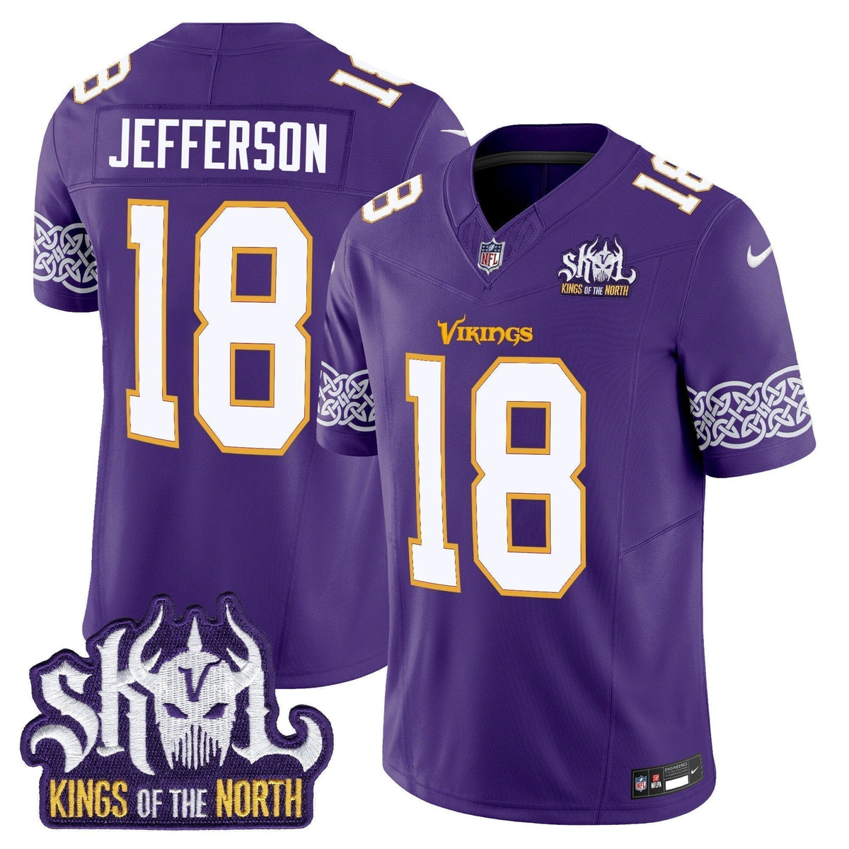 MIN King Of The North Patch Throwback Vapor Limited Jersey V2 - Stitched