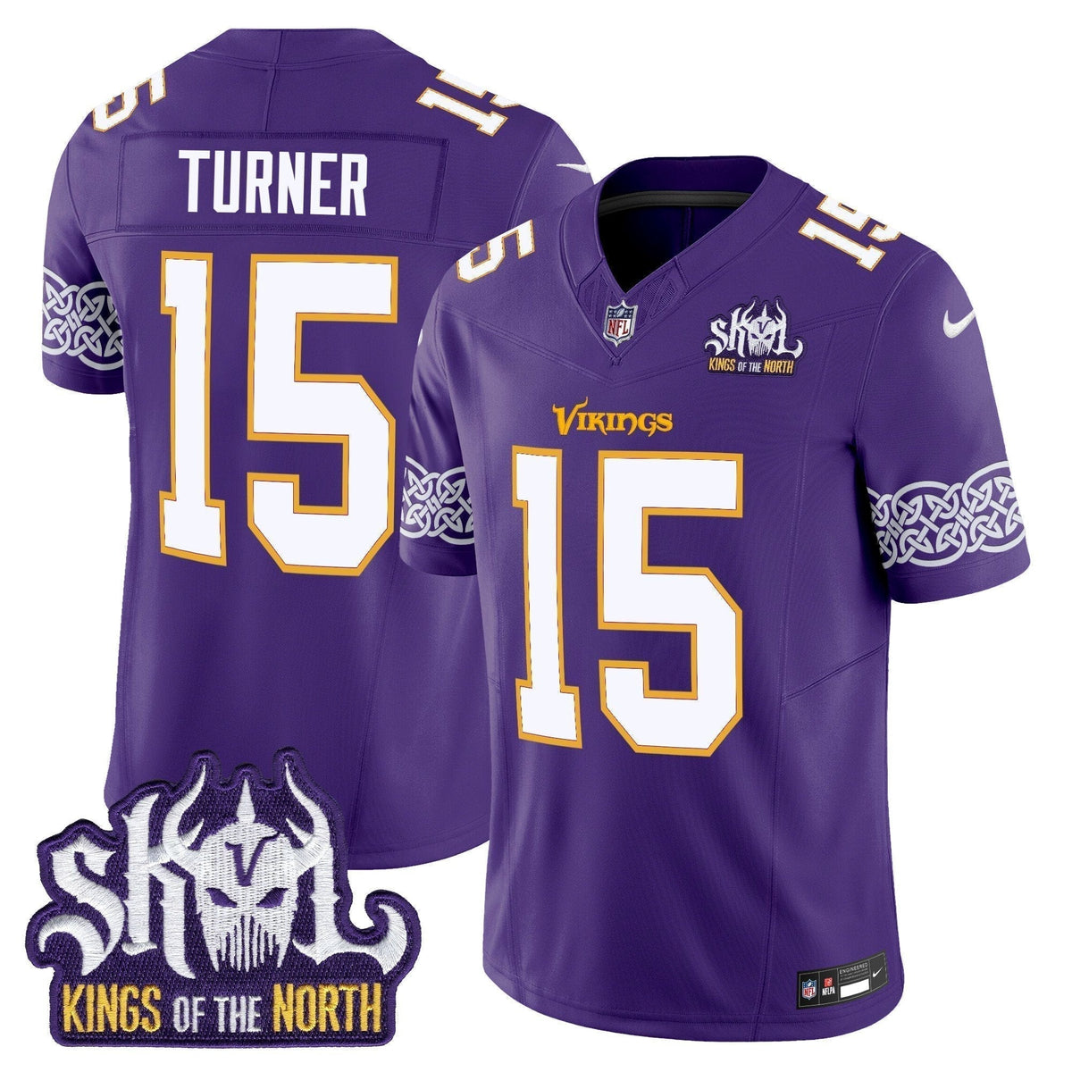MIN King Of The North Patch Throwback Vapor Limited Jersey V2 - Stitched