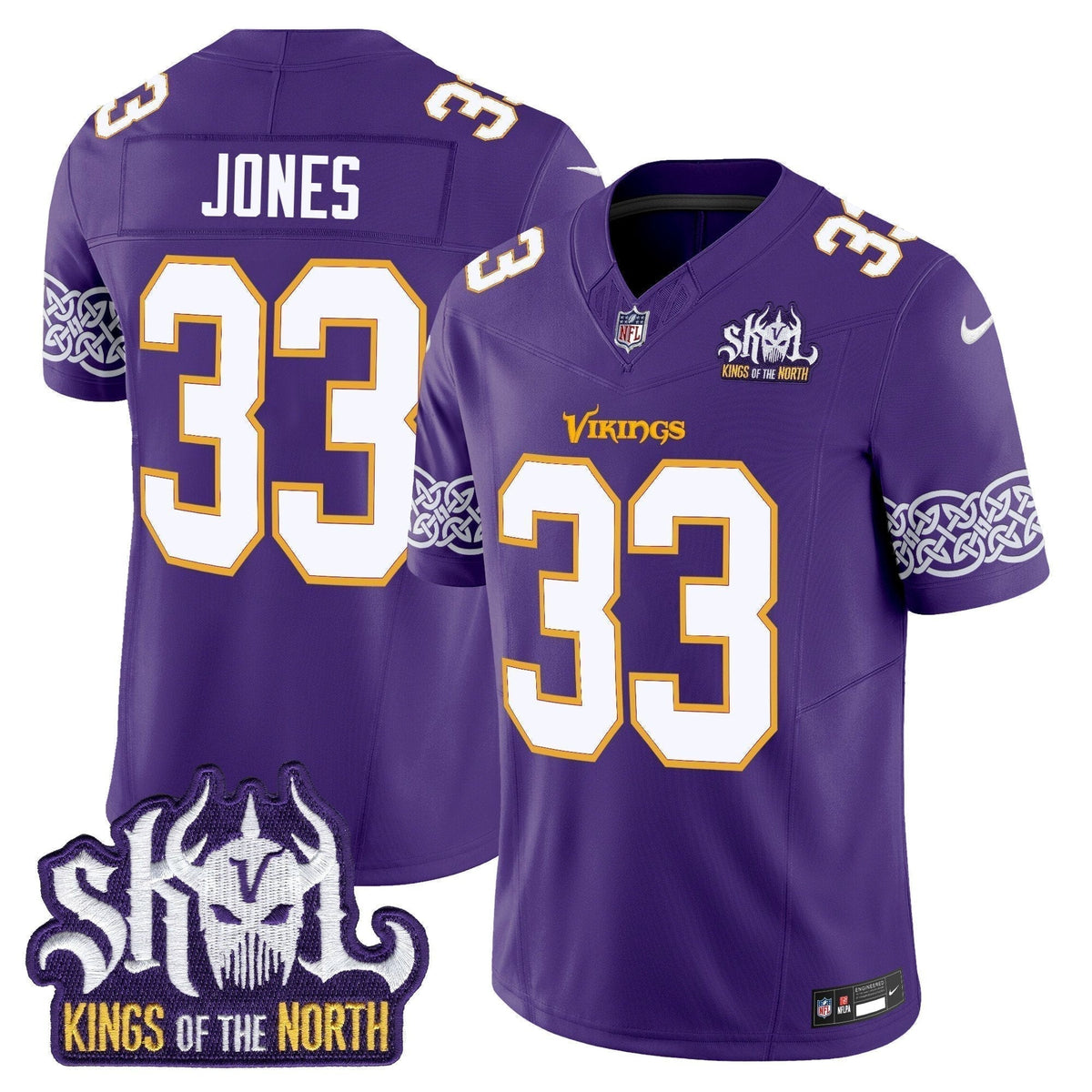 MIN King Of The North Patch Throwback Vapor Limited Jersey V2 - Stitched