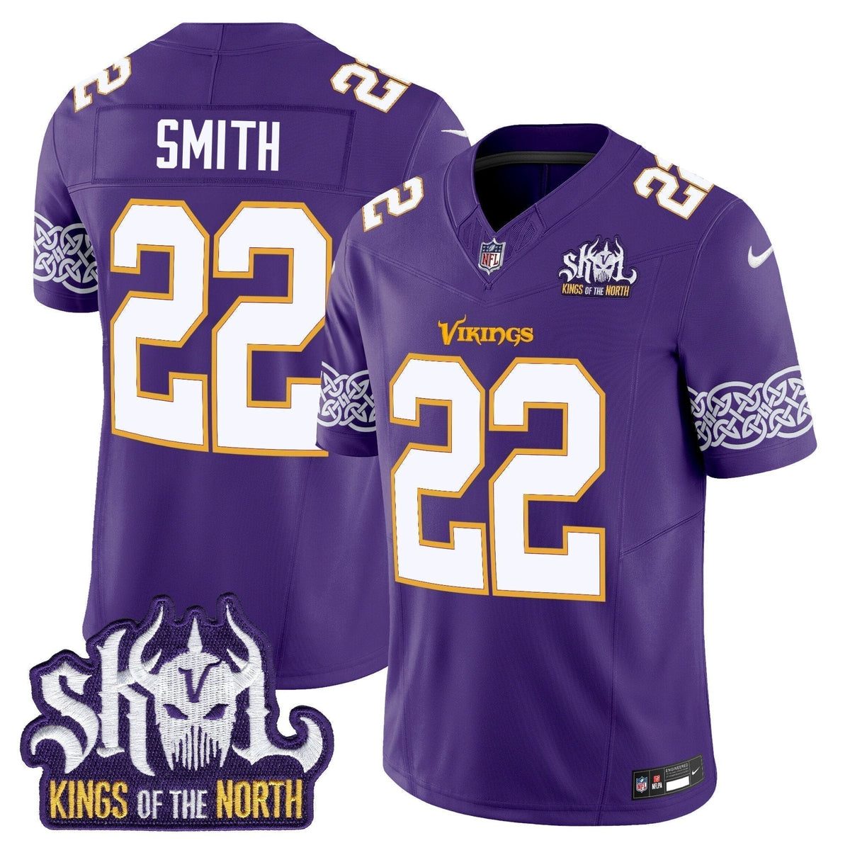 MIN King Of The North Patch Throwback Vapor Limited Jersey V2 - Stitched