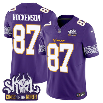 MIN King Of The North Patch Throwback Vapor Limited Jersey V2 - Stitched