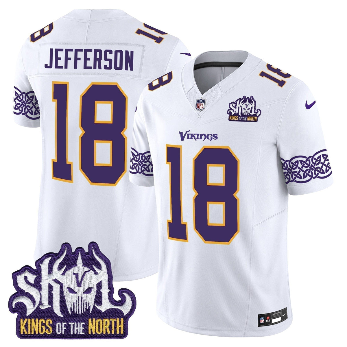 MIN King Of The North Patch Throwback Vapor Limited Jersey V2 - Stitched