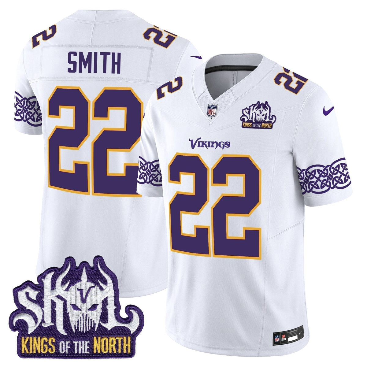 MIN King Of The North Patch Throwback Vapor Limited Jersey V2 - Stitched