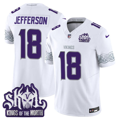MIN King Of The North Patch Throwback Vapor Limited Jersey V2 - Stitched