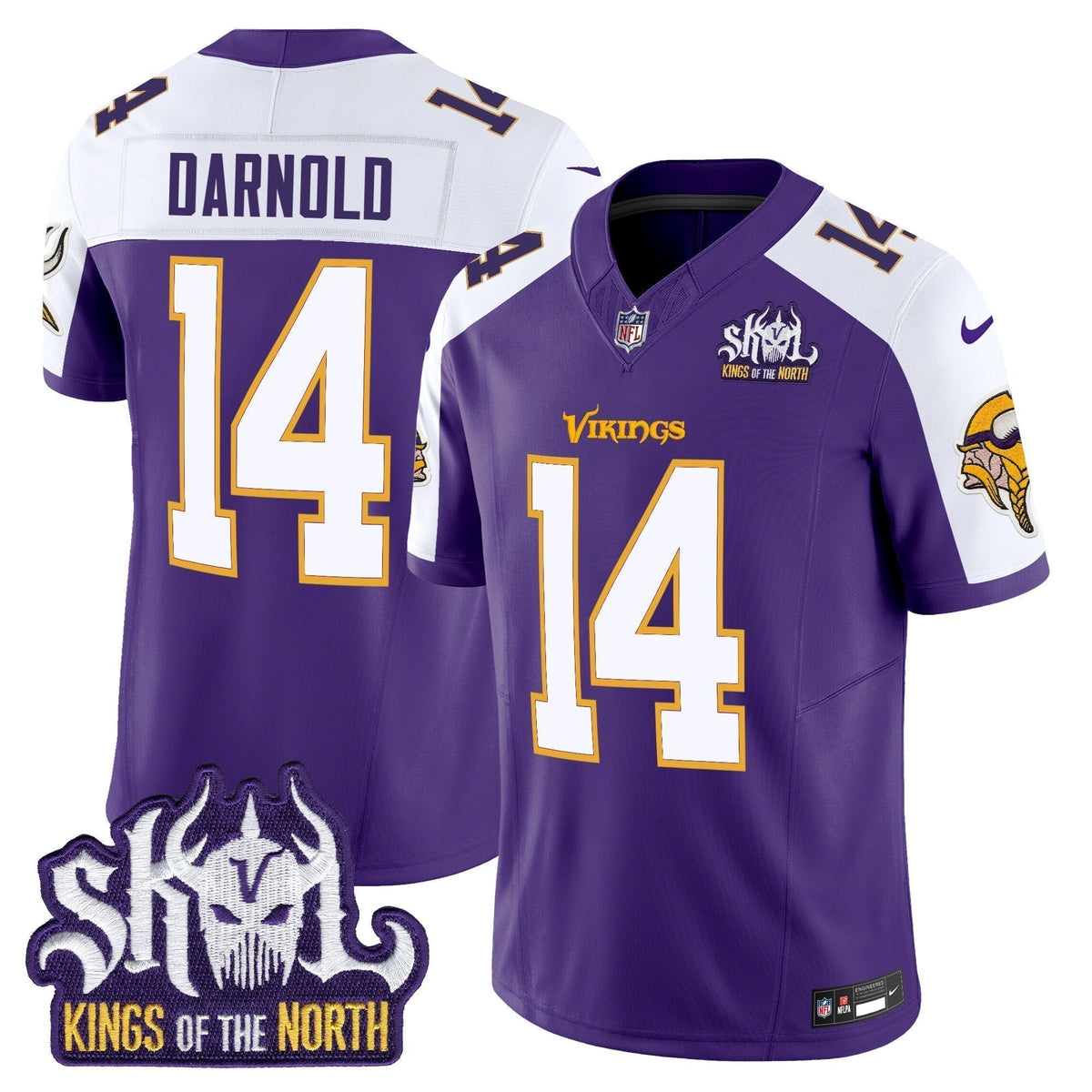 MIN King Of The North Patch Throwback Vapor Limited Jersey V2 - Stitched