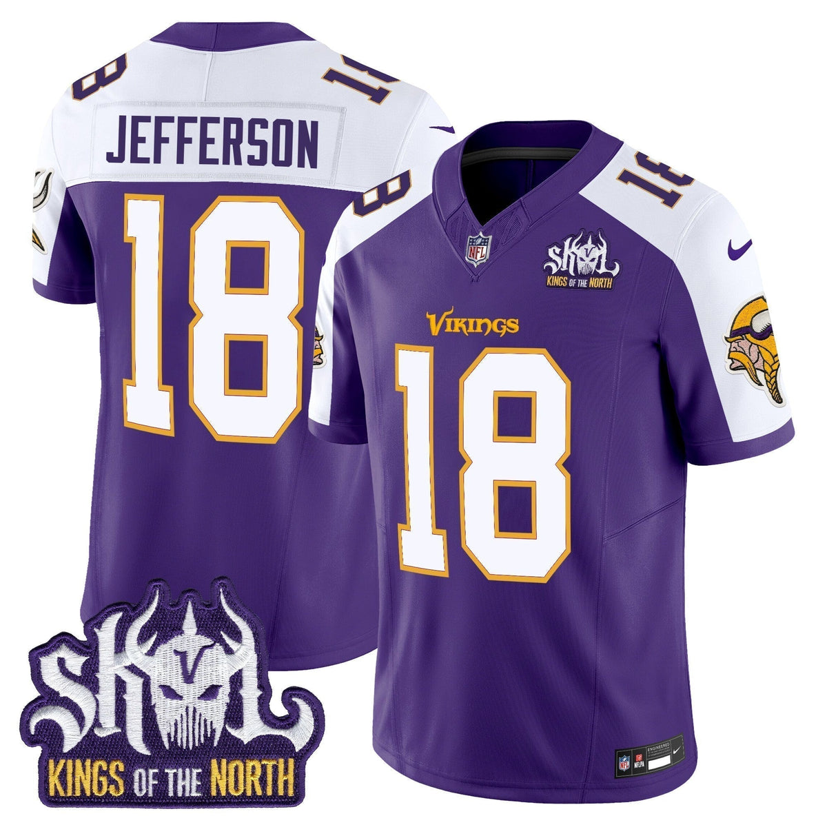 MIN King Of The North Patch Throwback Vapor Limited Jersey V2 - Stitched