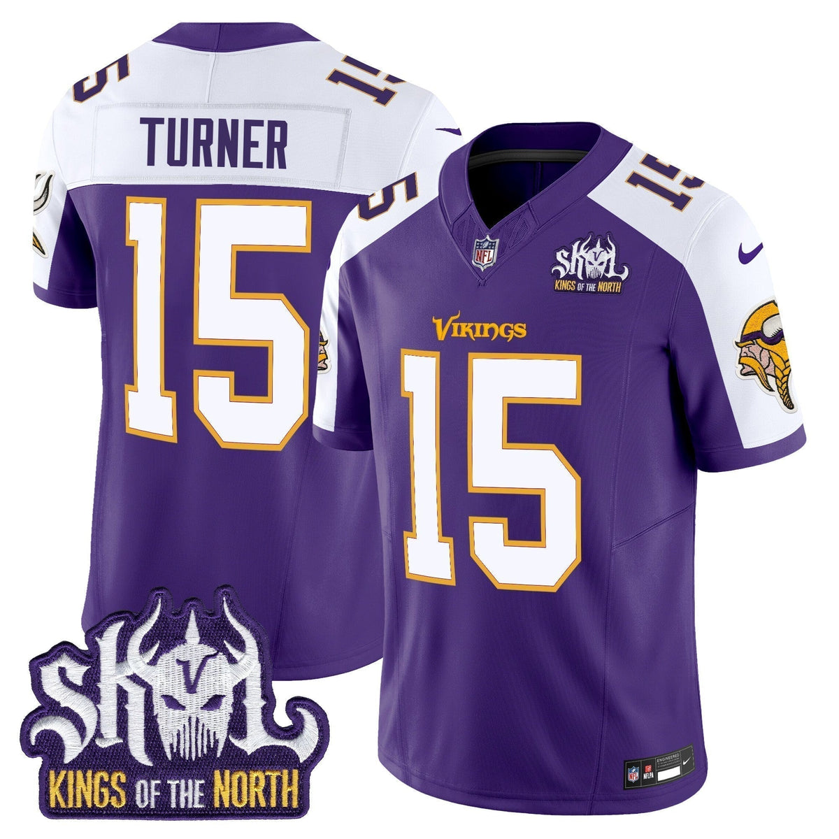 MIN King Of The North Patch Throwback Vapor Limited Jersey V2 - Stitched