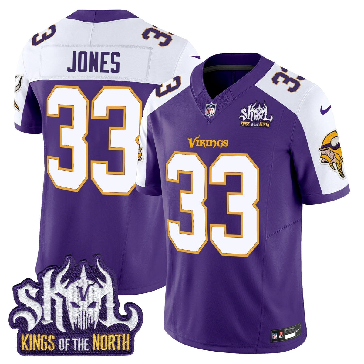 MIN King Of The North Patch Throwback Vapor Limited Jersey V2 - Stitched